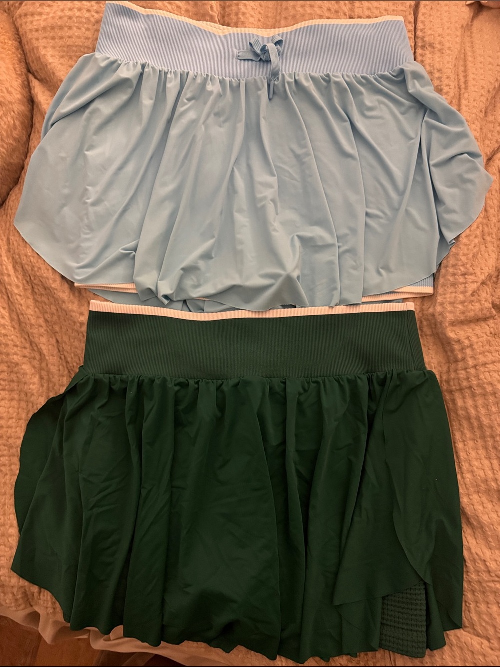 all in motion Light Blue and Dark Green Circle Skirt Set